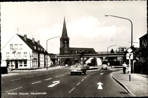 Ak Oppum Krefeld am Niederrhein, Hauptstraße, Kirche