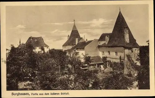 Ak Burghausen an der Salzach Bayern, Partie aus dem äußeren Schloss