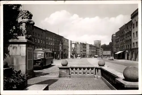 Ak Mühldorf am Inn Oberbayern, Stadtplatz, Bus