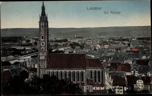 Ak Landshut in Niederbayern, Altstadtpartie, Kirche