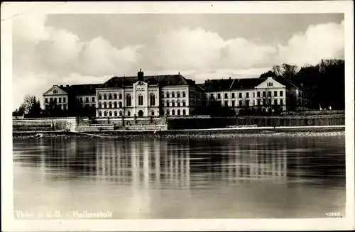 Ak Ybbs an der Donau in Niederösterreich, Heilanstalt, Donaupartie