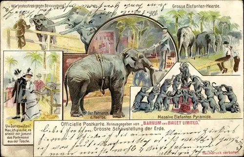 Litho Zirkus Barnum & Bailey Ltd., Elefanten