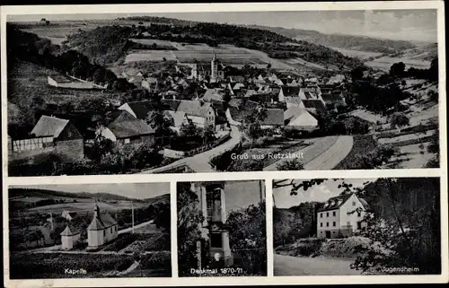 Ak Retzstadt in Unterfranken, Gesamtansicht, Kapelle Denkmal Jugendheim