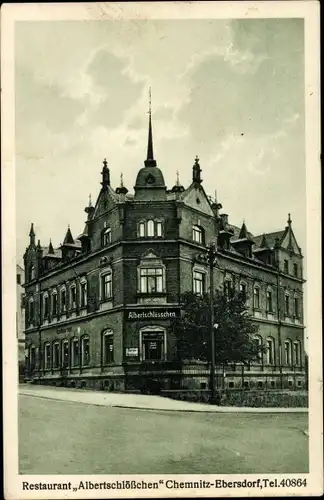 Ak Ebersdorf in Chemnitz Sachsen, Restaurant Albertschlößchen