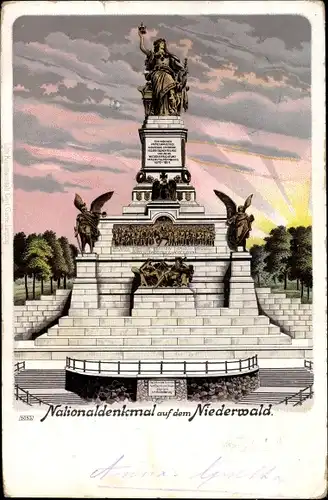 Litho Rüdesheim am Rhein, Niederwalddenkmal