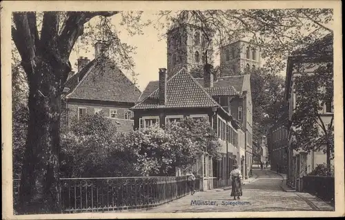 Ak Münster in Westfalen, Blick zum Spiegelturm