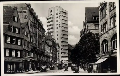 Ak Stuttgart in Baden Württemberg, Tagblatt Turmhaus