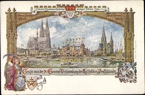 Litho Köln am Rhein, 50. Generalversammlung der Katholiken 1903