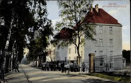 Ak Soltau Lüneburger Heide Niedersachsen Offizier Reitschule