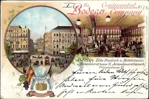 Litho Berlin Mitte, The Bodega, Continental Company, Ecke Friedrichstr. u. Mittelstr.