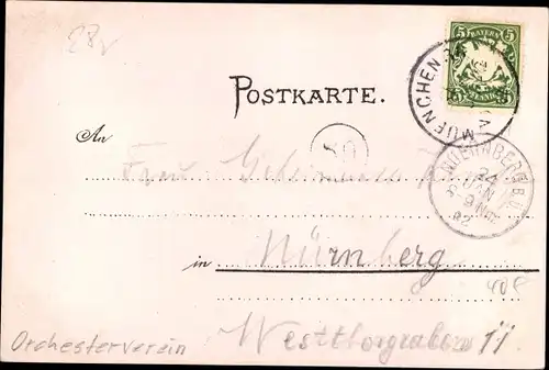 Künstler Ak Orchesterverein, Die Bürgerlichen muthig Drein und in den Schoß die Schönen 1902