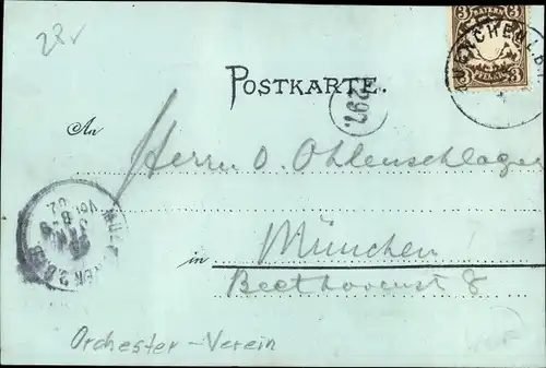 Künstler Ak Orchesterverein, Die Bürgerlichen muthig Drein und in den Schoß die Schönen 1902