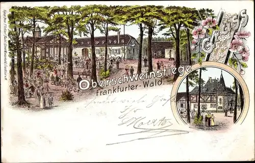 Litho Frankfurt am Main, Oberschweinstiege im Frankfurter Wald