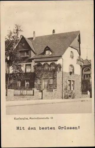 Ak Karlsruhe in Baden, Wohnhaus in der Maximilianstraße 10
