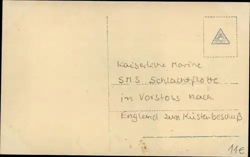 Foto Ak Deutsche Kriegsschiffe, Linienschiffe auf dem Vorstoß nach England, 1. WK