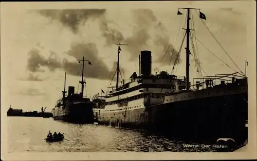 Ak Warna Varna Bulgarien, Hafen, Dampfschiff Arventino