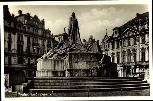 Ak Praha Prag Tschechien, Husuv pomnik, Jan Hus Denkmal