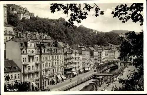 Ak Karlovy Vary Karlsbad Stadt, Teilansicht