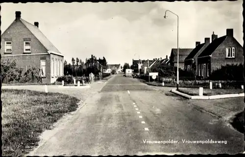 Ak Vrouwenpolder Walcheren Zeeland Niederlande, Vrouwenpoldseweg