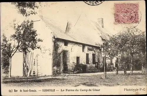 Ak Sandouville Seine Maritime, La Ferme du Camp de Cesar