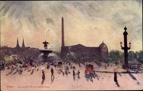 Künstler Ak Paris VIII., La Place de la Concorde