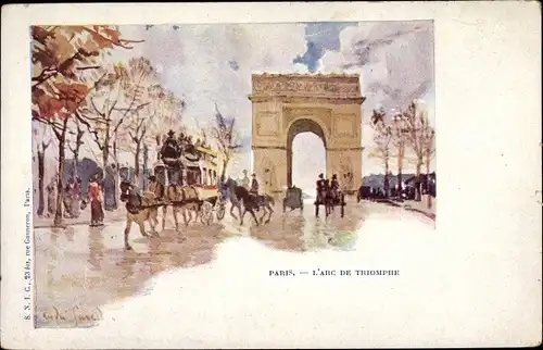 Künstler Ak Paris VIII., L'Arc de Triomphe