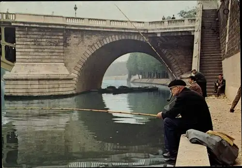 Ak Paris, Sous les Ponts coule la Seine, Angel-Partie