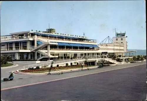 Ak Nice Nizza Alpes Maritimes, L'Aeroport de Nice Cote d'Azur, vue prise de la piste