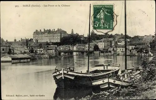 Ak Sablé sur Sarthe, Les Ponts, Le Chateau