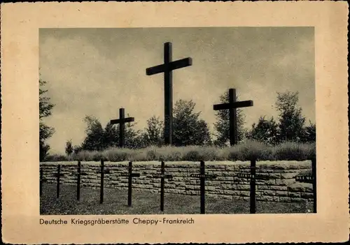 Ak Cheppy Meuse Lothringen, Deutsche Kriegsgräberstätte