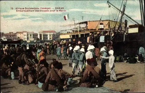 Ak Dakar Senegal, Embarquement des troupes pour le Maroc