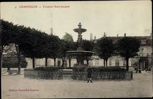 Ak Compiègne Oise, Fontaine Saint Jacques