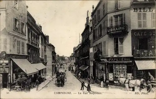 Ak Compiègne Oise, La Rue Solferino