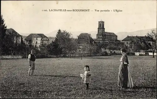 Ak Lachapelle sous Rougemont Territoire de Belfort, Vue partielle, L'Eglise