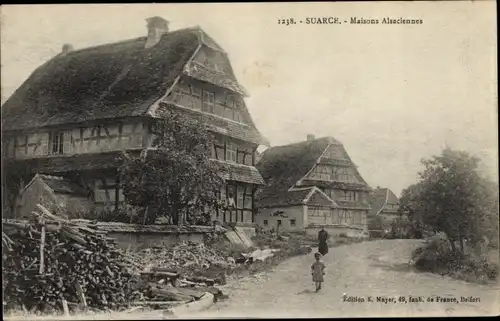 Ak Suarce Territoire de Belfort, Maisons Alsaciennes