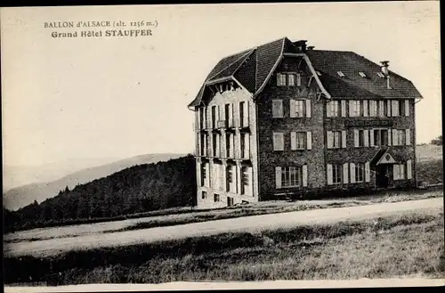 Ak Ballon d'Alsace Elsässer Belchen Haut Rhin, Grand Hotel Stauffer, Aussicht