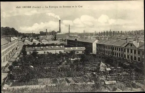 Ak Briare Loiret, La Fabrique de Boutons et la Cite
