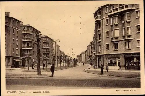 Ak Stains Seine-Saint-Denis, Avenue Solon