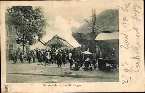 Ak Saigon Cochinchine Vietnam, Un coin du marche