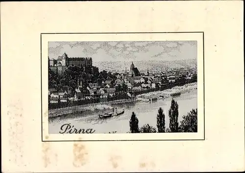 Stoff Ak Pirna in Sachsen, Totalansicht von der Stadt