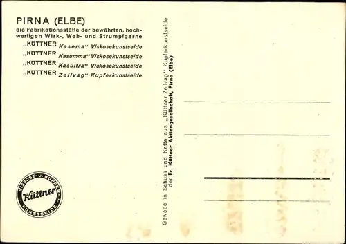 Stoff Ak Pirna in Sachsen, Totalansicht von der Stadt