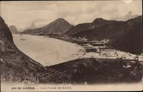 Ak Rio de Janeiro Brasilien, Une plage de bains