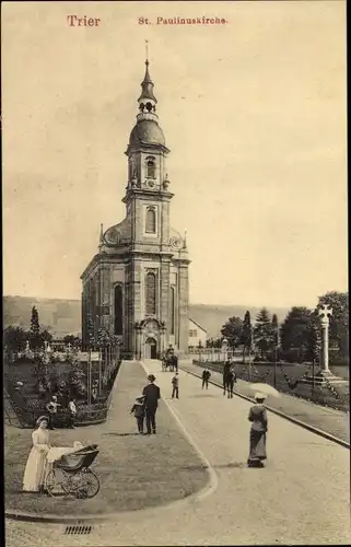 Ak Trier an der Mosel, Blick zur St. Paulinuskirche