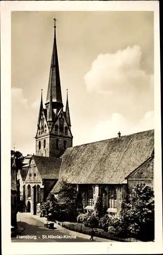 Ak Flensburg in Schleswig Holstein, St. Nikolaikirche