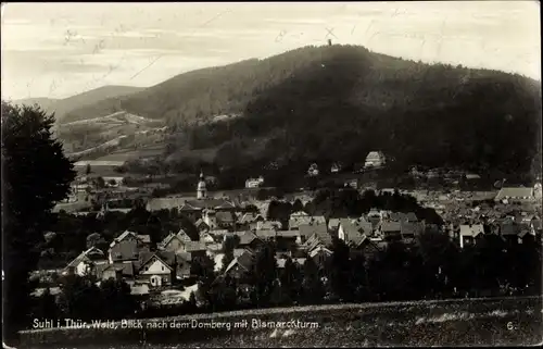 Ak Suhl in Thüringen, Blick nach dem Domberg mit Bismarckturm