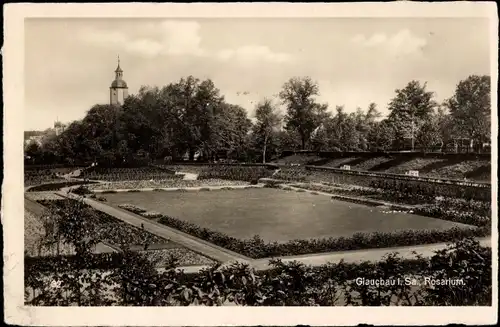 Ak Glauchau in Sachsen, Rosarium