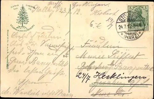 Ak Stolberg im Harz, Post mit Seigerturm