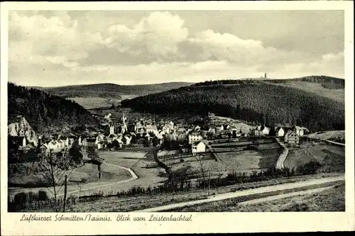 Ak Schmitten im Taunus Hessen, Blick vom Leistenbachtal