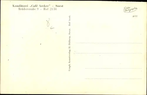 Ak Soest in Nordrhein Westfalen, Konditorei Aecker, Brüderstraße 9