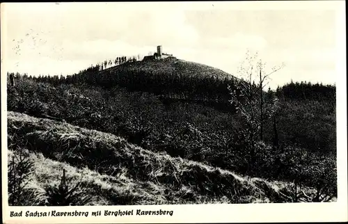Ak Bad Sachsa im Harz, Ravensberg mmit Berghotel Ravensberg